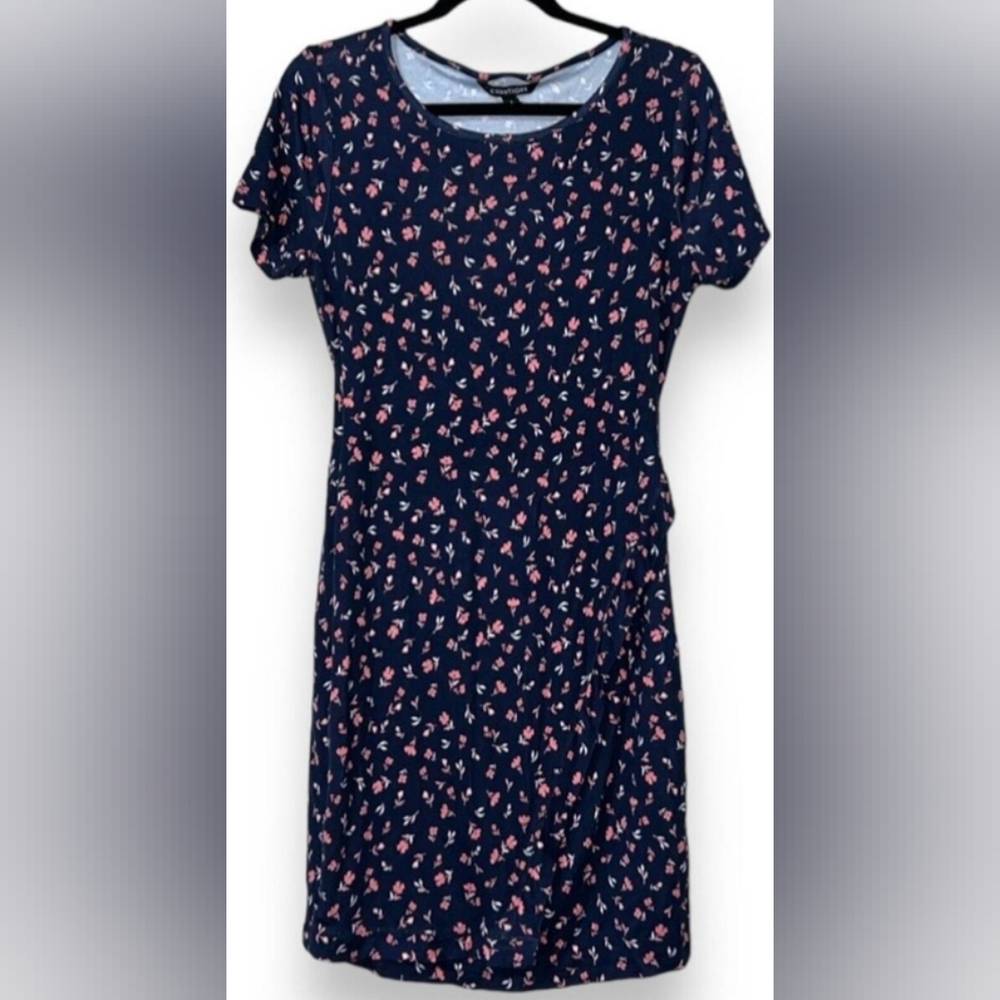 Stitch Fox Navy Fit and Flare Scoop Neck Midi Dress Size L NEW With Tags